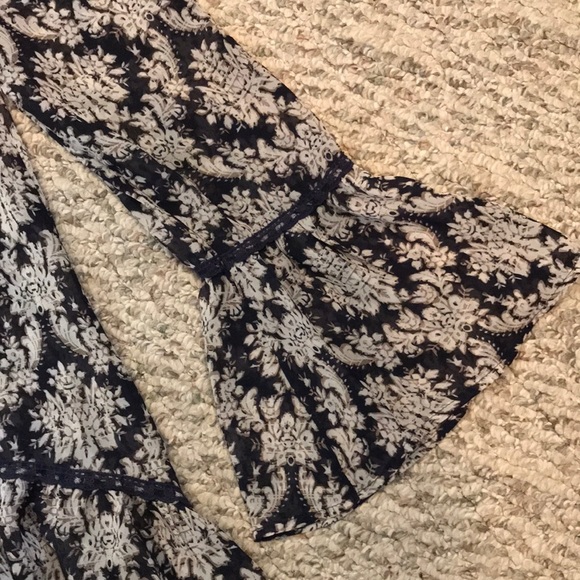 Blu Pepper Sheer Boho Tunic Top Sz S - Picture 7 of 9